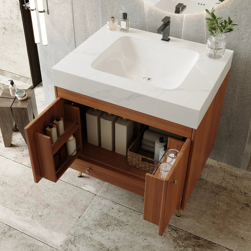 Mid-Century Free-Standing Bathroom Vanity by HouseOfZazla