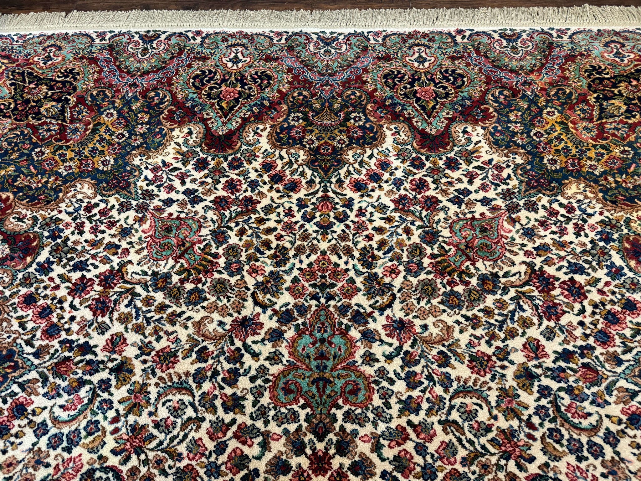 Karastan Rug #742 Floral Kirman 8.8 x 12, Wool Pile, Vintage Original Series, Rare by Jewel Rugs