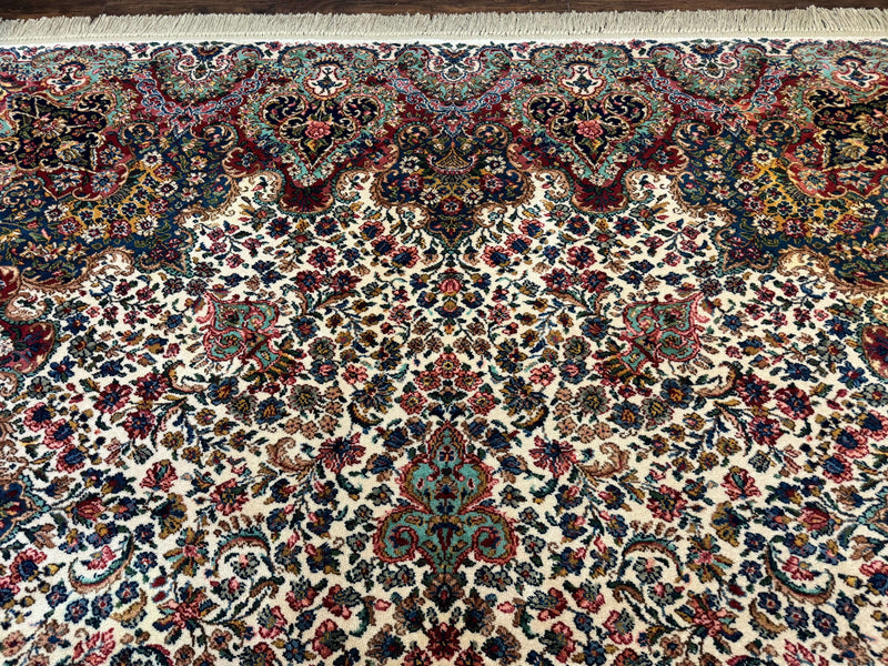 Karastan Rug #742 Floral Kirman 8.8 x 12, Wool Pile, Vintage Original Series, Rare by Jewel Rugs