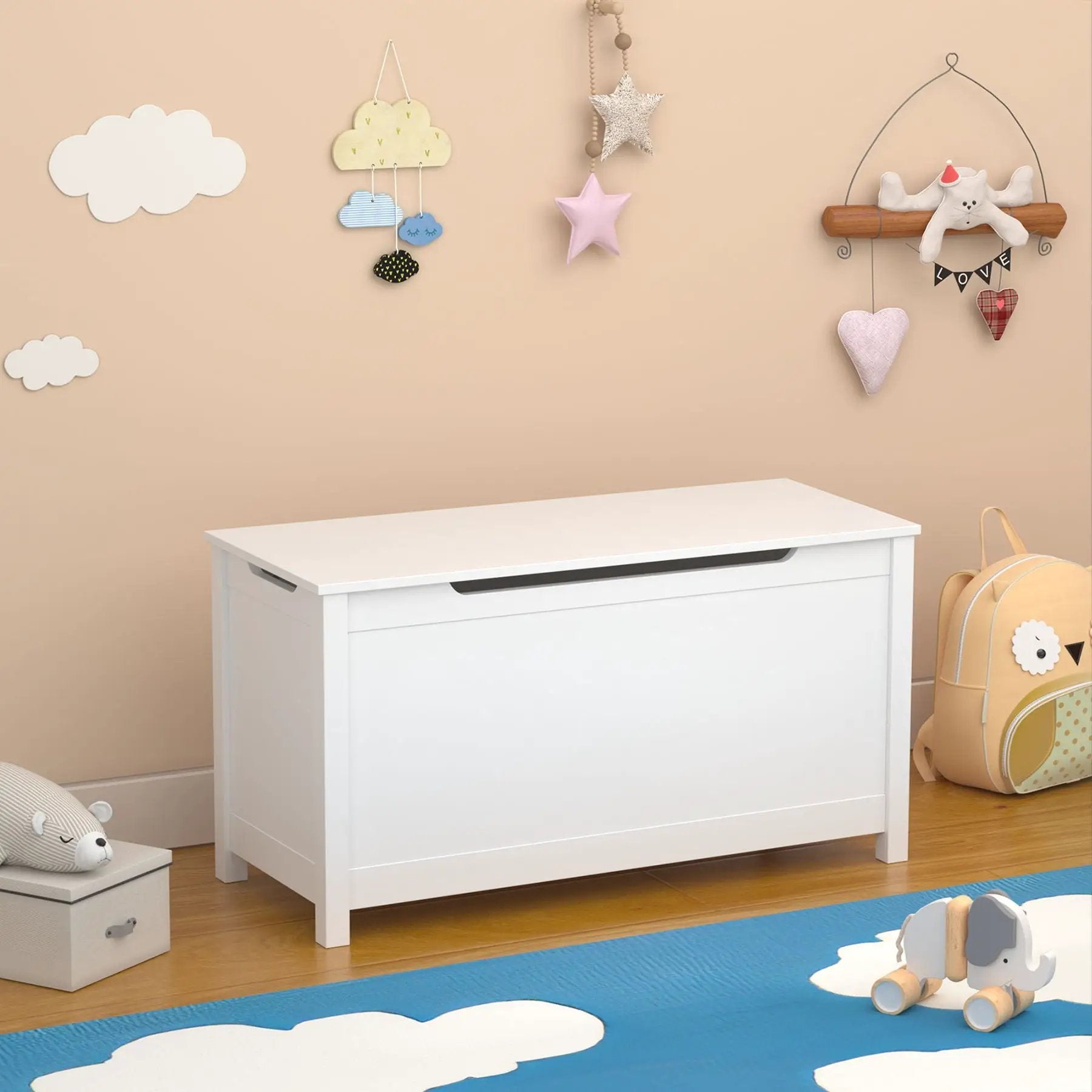 Toy Box Storage With Safety Hinged Lid by Unique Piece Furniture