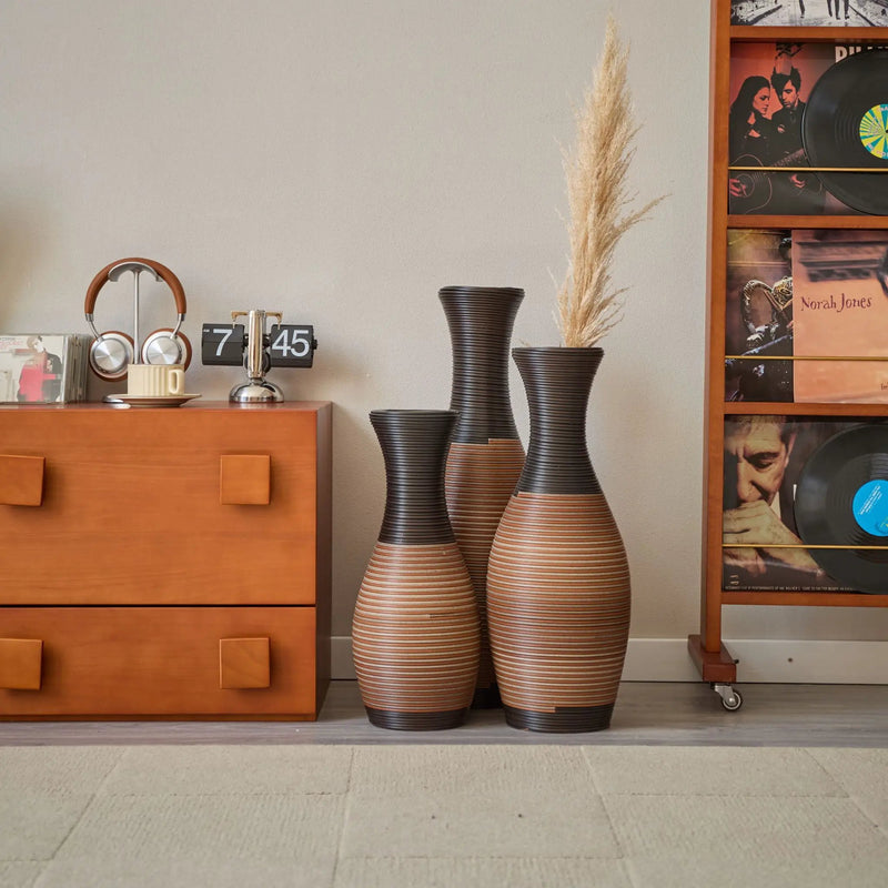 Designer Floor Vases, Large Vases For Home Decor Flooring (Set of 3) by HouseOfZazla