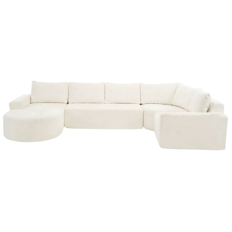 U-Shaped Oversized Modular Cloud Sectional Sofa With Deep Seat For Living Room by HouseOfZazla