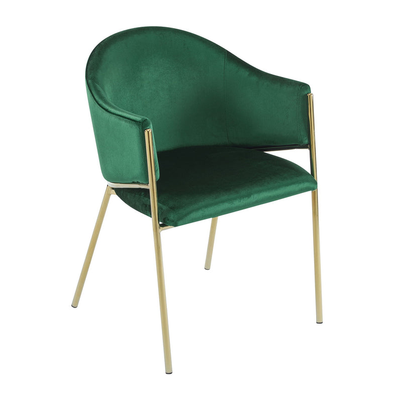Modern Upholstered Dining Chair with Gold Metal Frame by HouseOfZazla