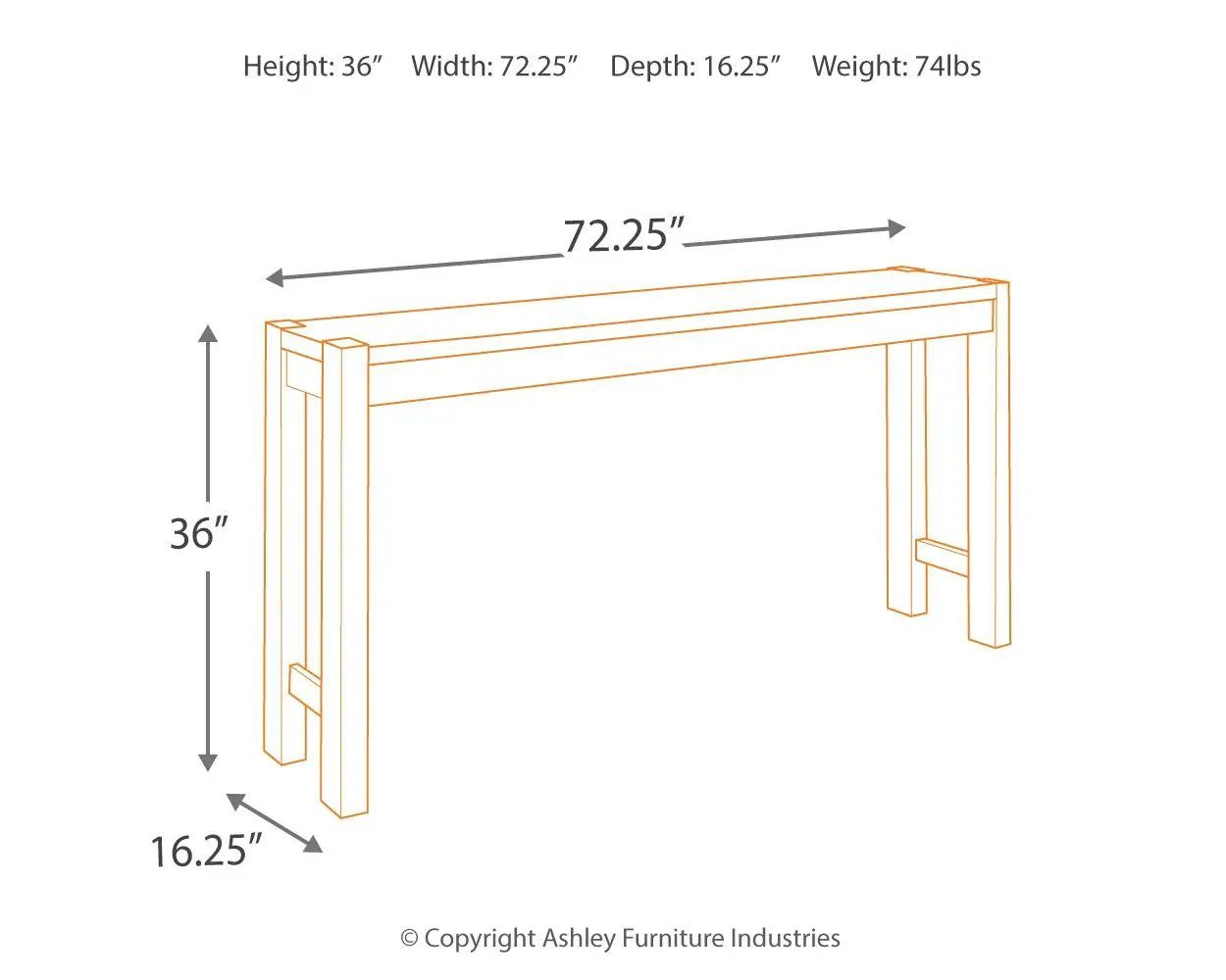 Torjin - Long Counter Table - Dark Brown by Unique Piece Furniture