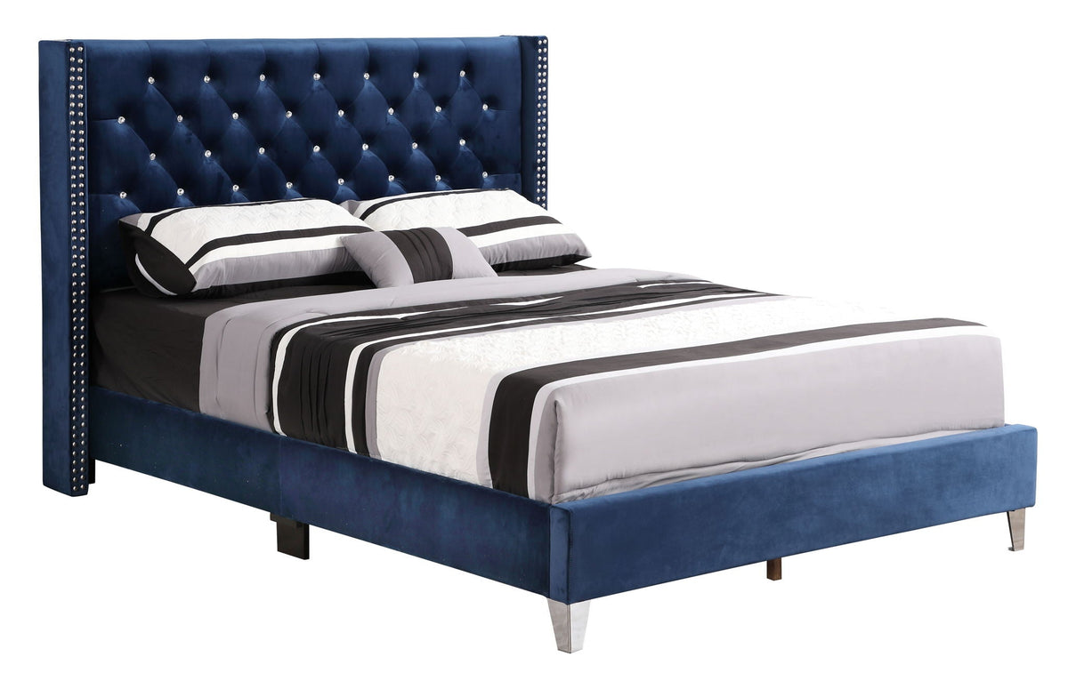 Upholstered Nailhead Trim Chic Bed with Tufted Headboard - Multiple Colors, photo 28 of 40