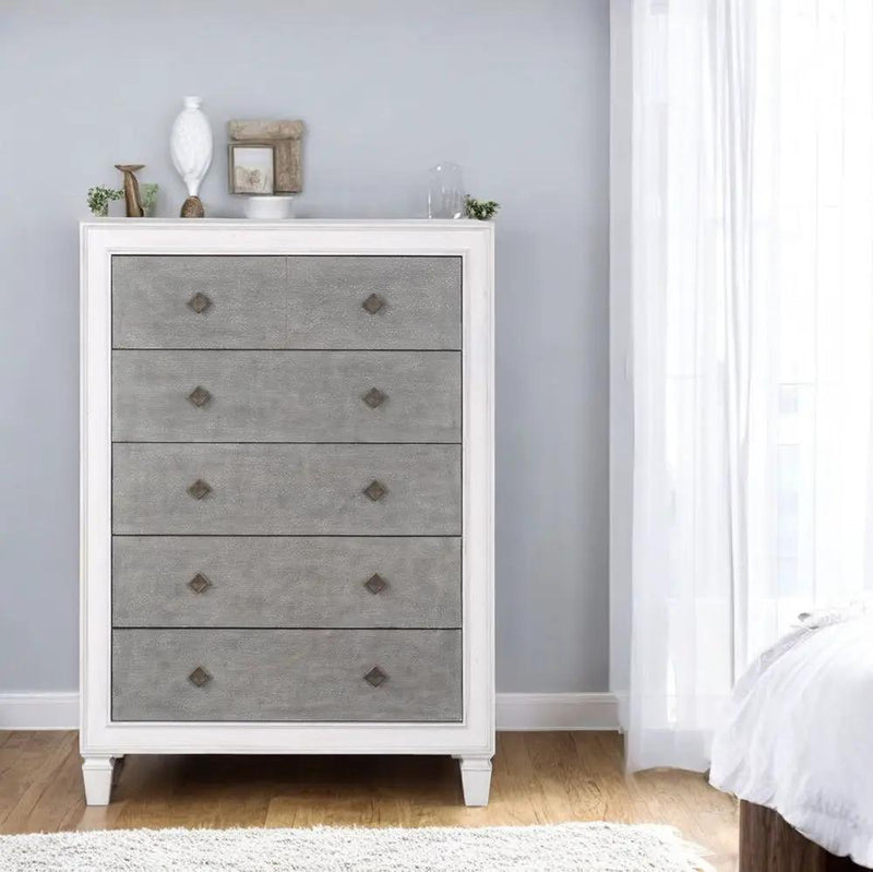 Katia - Chest - Rustic Gray & Weathered White by Unique Piece Furniture