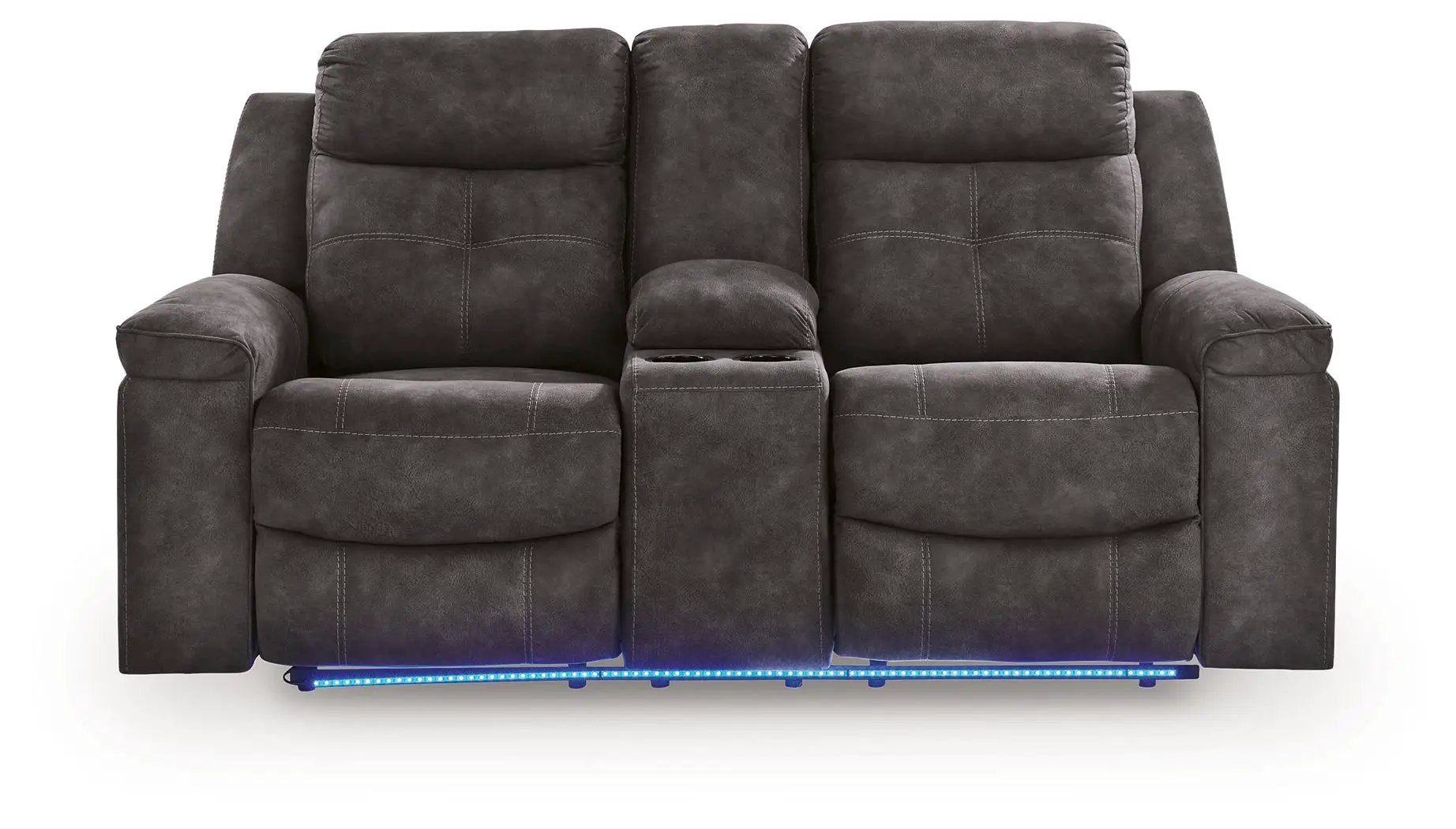 Brysonview - Double Reclining Loveseat With Console - Charcoal by Unique Piece Furniture
