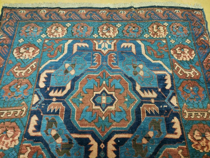 3'10" X 10' Antique Caucasian Seychor Rug Hand Made Wool Carpet Organic Dye Nice by Jewel Rugs
