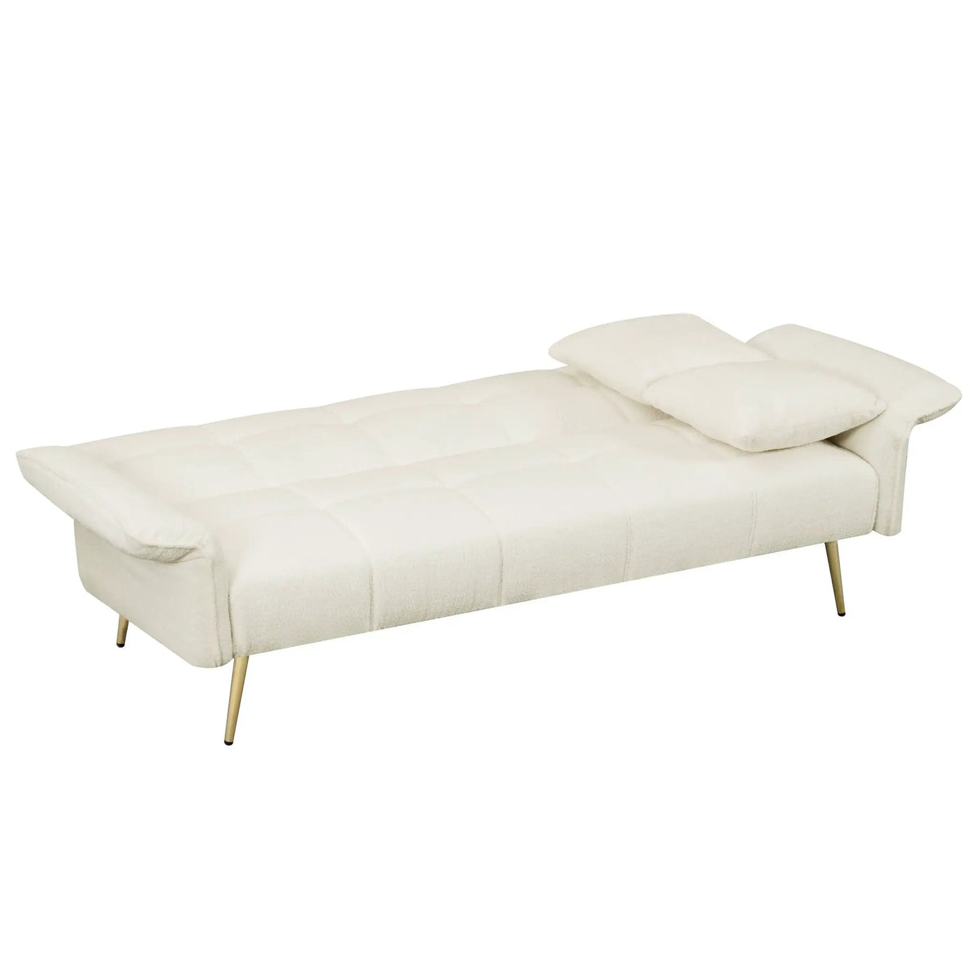 Convertible Double Futon Sofa Bed With Folding Armrests For Living Rooms by HouseOfZazla