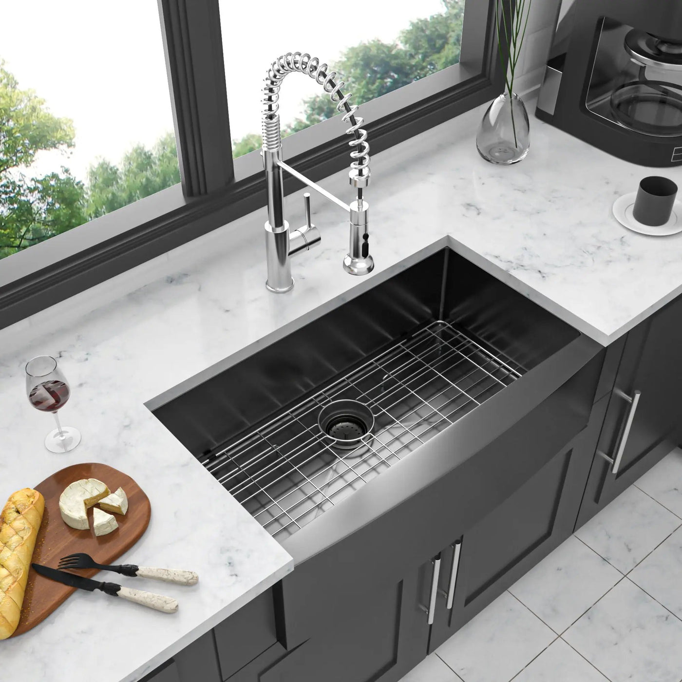 Farmhouse Kitchen Sink, Stainless Steel, Apron Front by HouseOfZazla