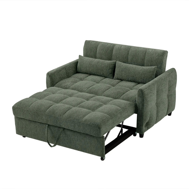 Loveseat Sofa Pull-Out Bed With Adjustable Backrest, 3 USB Ports And 2 Lumbar Pillows For Living Room by HouseOfZazla