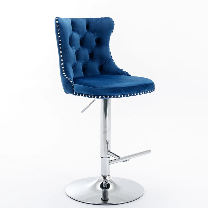 Swivel Barstools Adjusatble Seat Height From 25-33", Modern Upholstered Base Bar Stools With Backs Comfortable Tufted For Home Pub And Kitchen Island (Set of 2) by Unique Piece Furniture