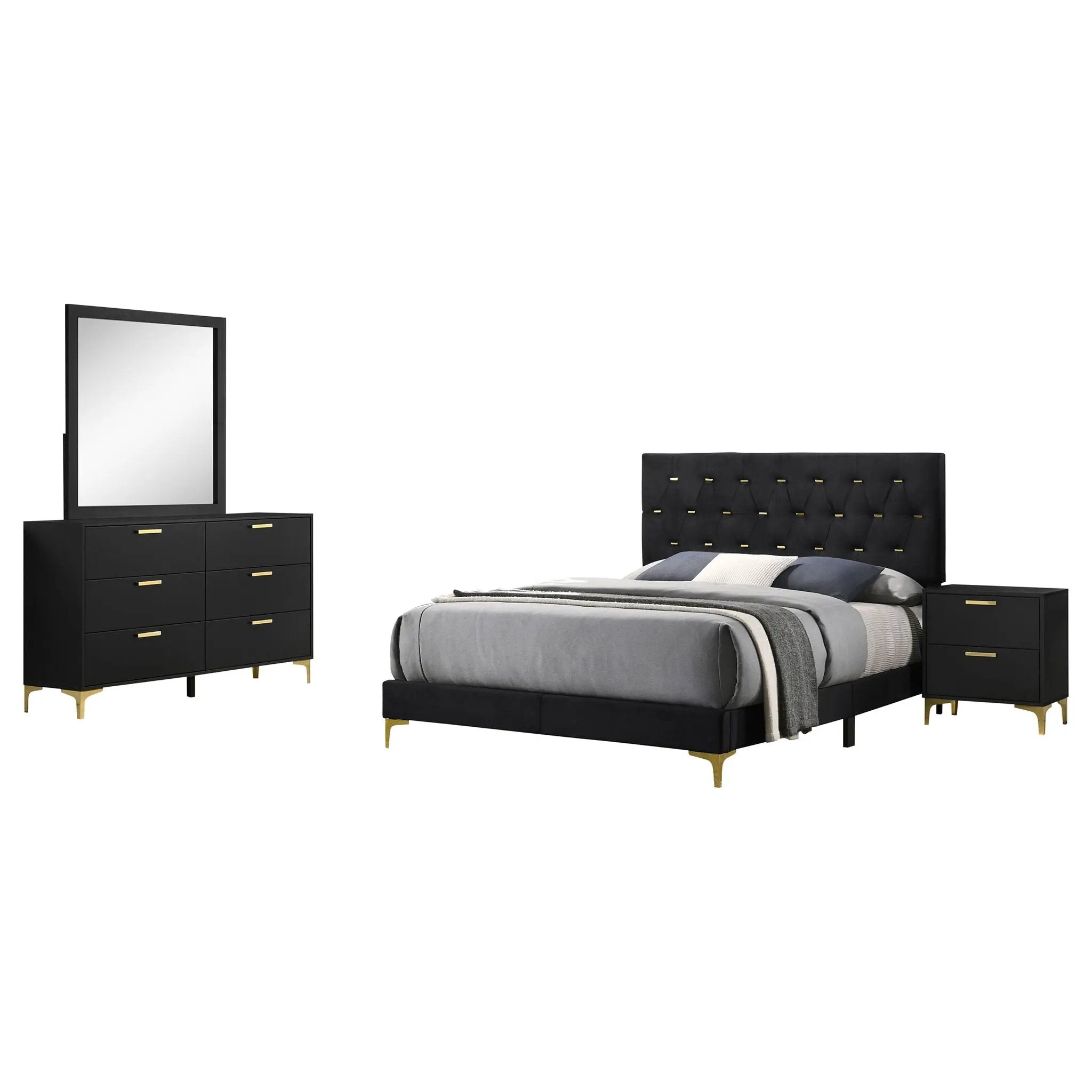 Kendall 4-piece Queen Bedroom Set Black by Unique Piece Furniture