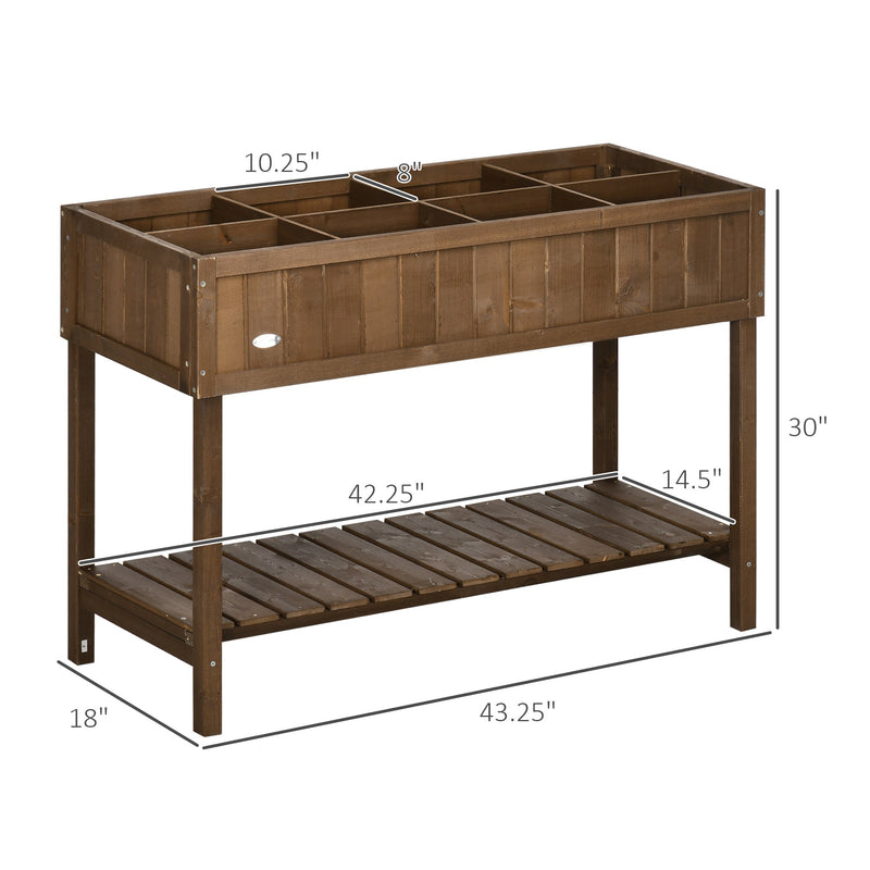 43x18x30 Raised Garden Bed with Shelf & Pockets - Fir Wood, photo 5 of 8