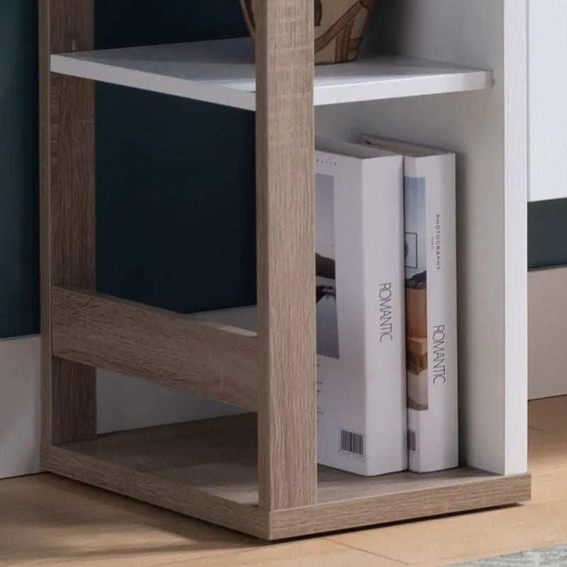Modernize Kitchen Buffet Organizing Cabinet With 4 Shelves - White / Dark Taupe by HouseOfZazla