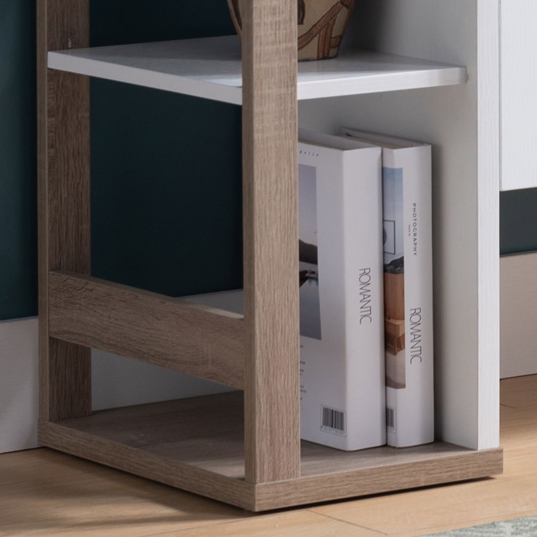 Modern Kitchen Buffet Organizing Cabinet with 4 Shelves - White / Dark Taupe, photo 6 of 10
