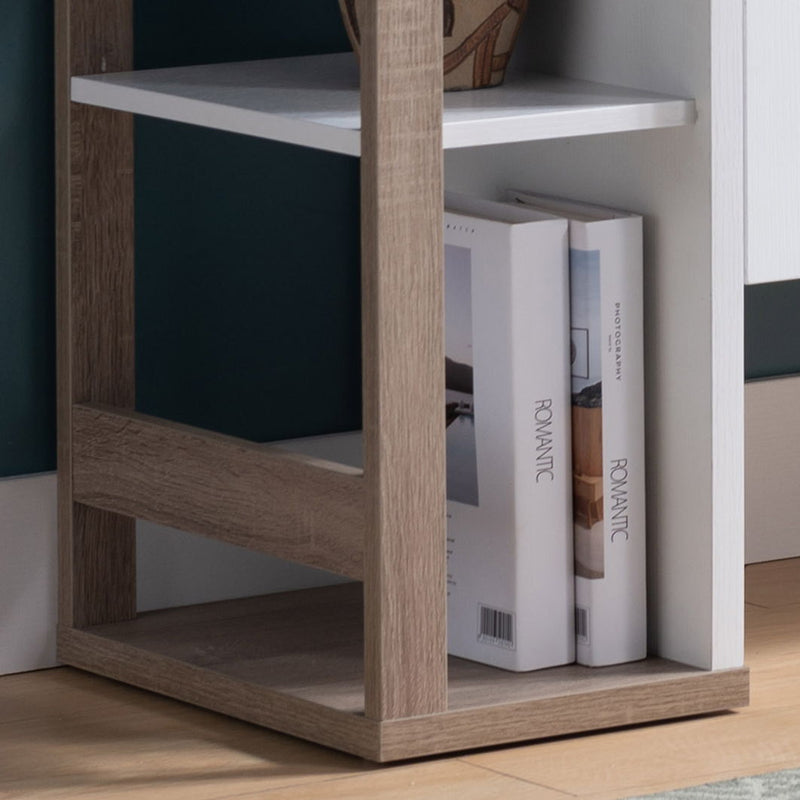 Modern Kitchen Buffet Organizing Cabinet with 4 Shelves - White / Dark Taupe, photo 6 of 10