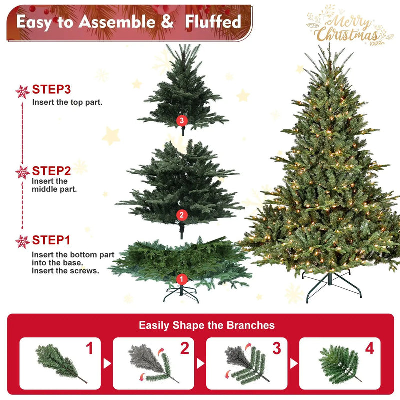 7.5FT Full-Shape Christmas Tree with 850 UL Lights by HouseOfZazla