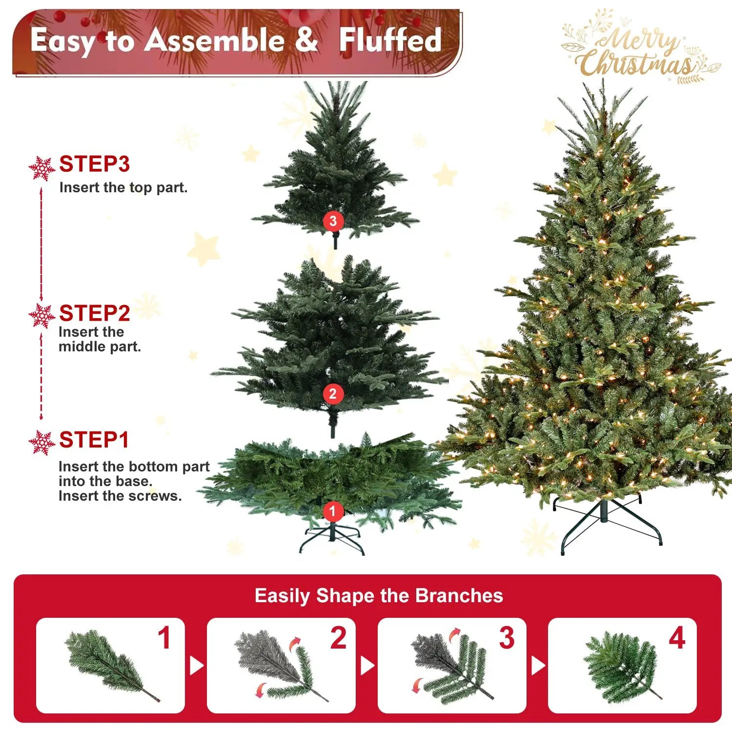 6FT Full-Shape Christmas Tree with 500 UL Lights by HouseOfZazla
