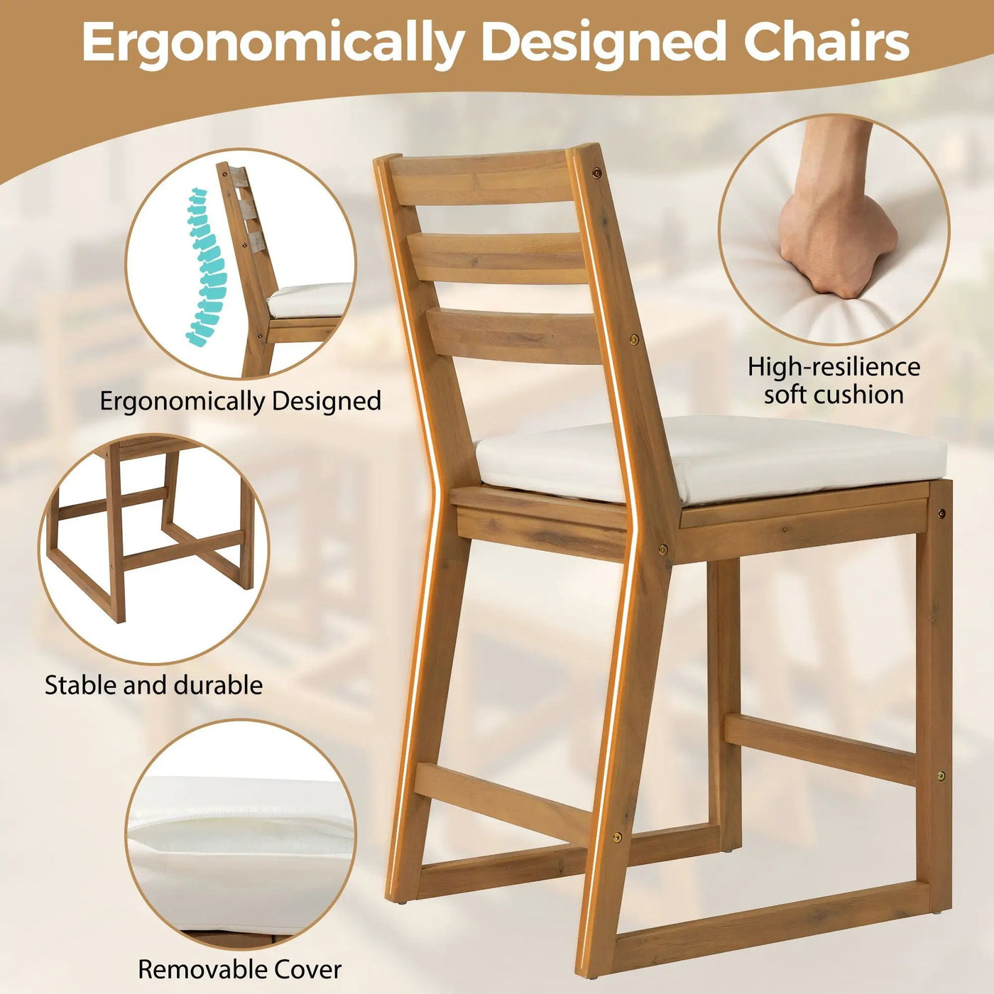 Patio Bar Set With Ergonomic Chairs by HouseOfZazla