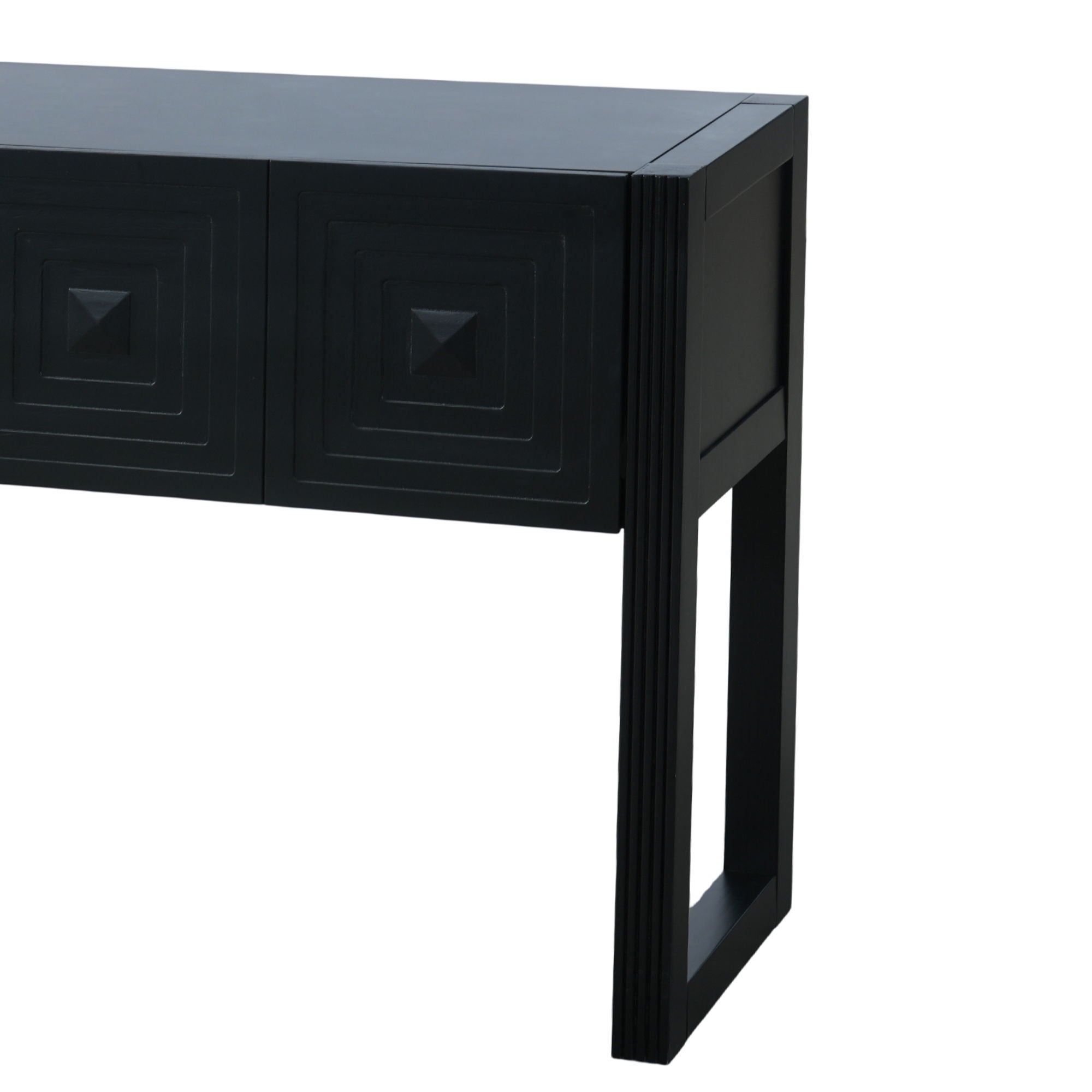 Geometric Carved Console Table With 3 Soft Close Drawers by HouseOfZazla