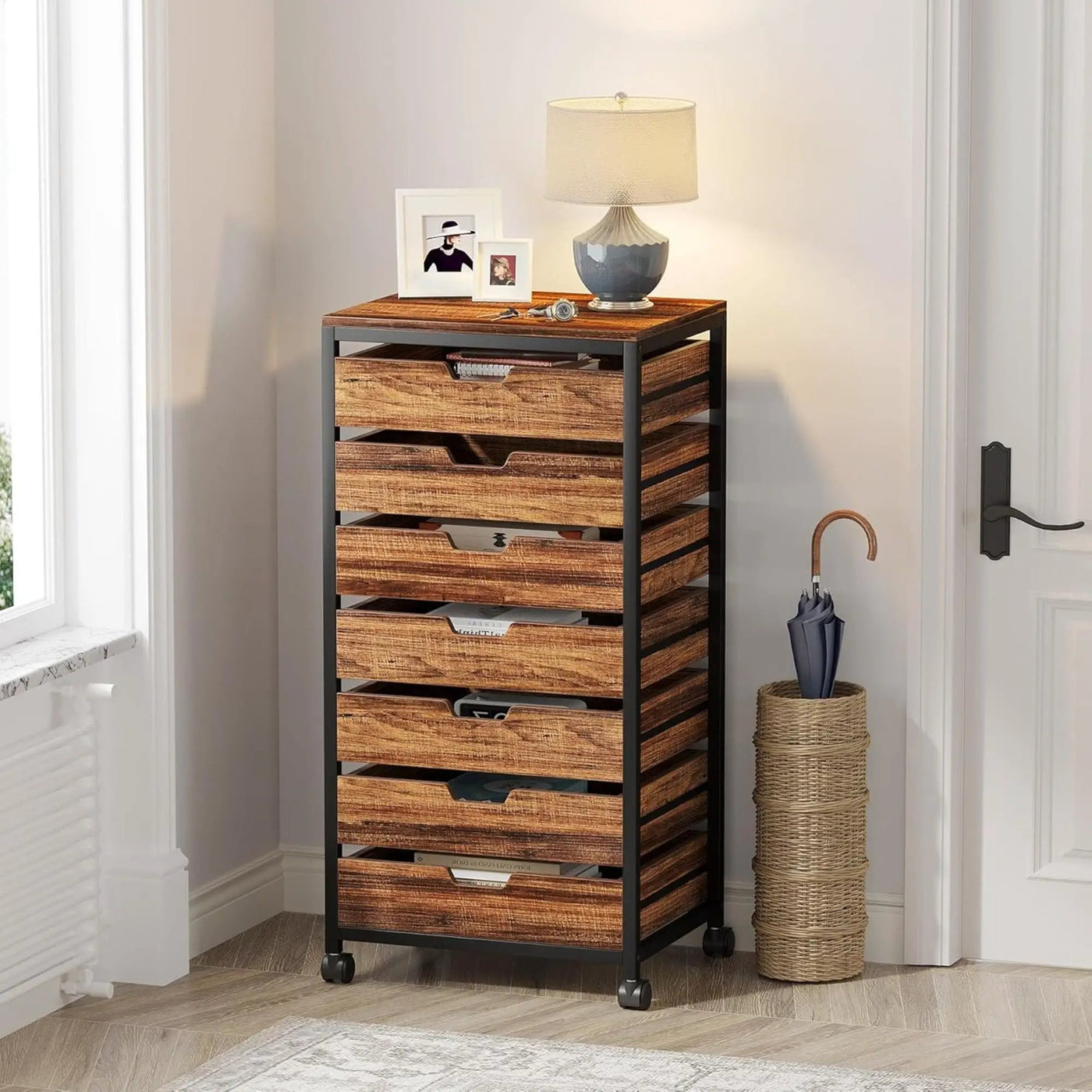 Storage Chest With Wheels, Mobile Drawer Unit by HouseOfZazla