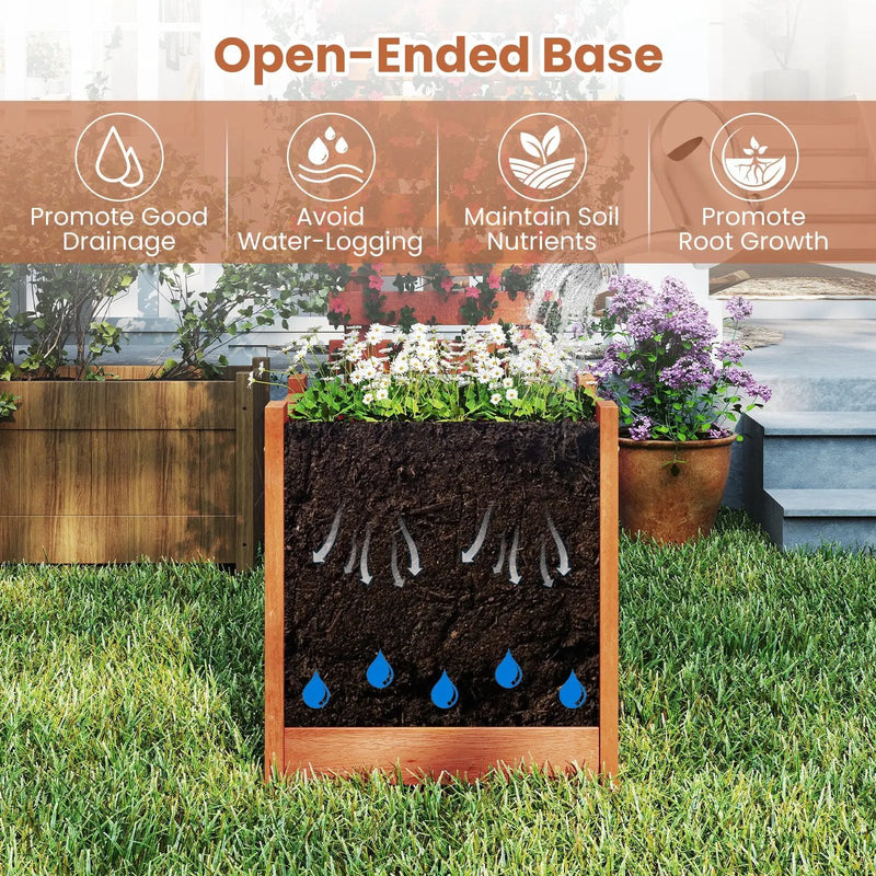 Outdoor Wooden Raised Garden Bed with Trellis by DirectDeals
