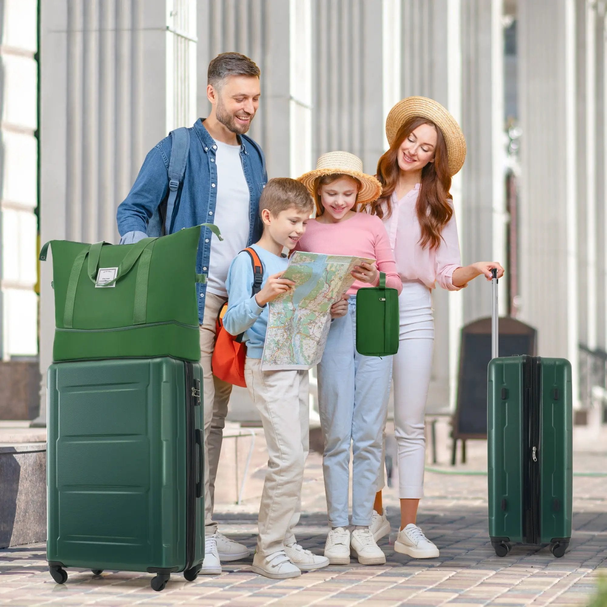 2 Piece Luggage Set With Bags Expanable Spinner Wheels ABS Lightweight Suitcase With Tsa Lock 20" / 28" by HouseOfZazla