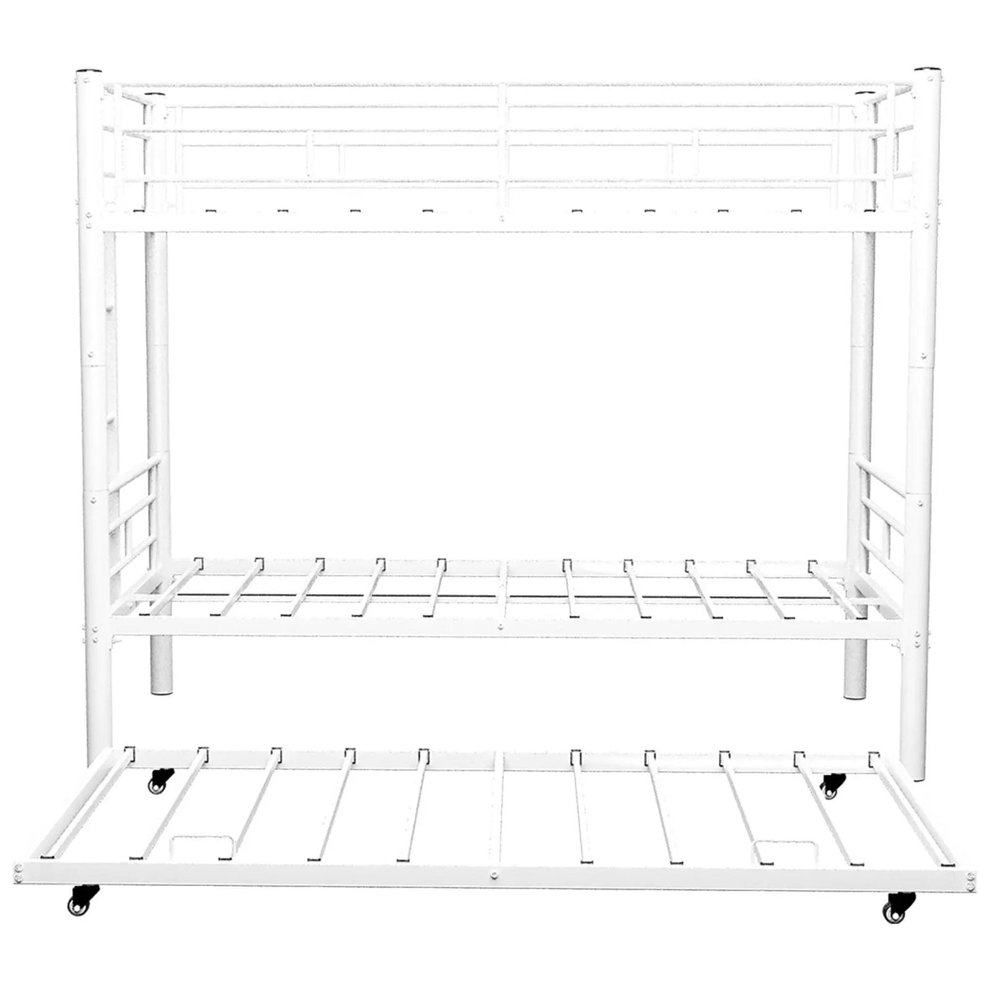 Bunk Bed For Kids, Convertible Frame With Ladders & Guardrail by HouseOfZazla