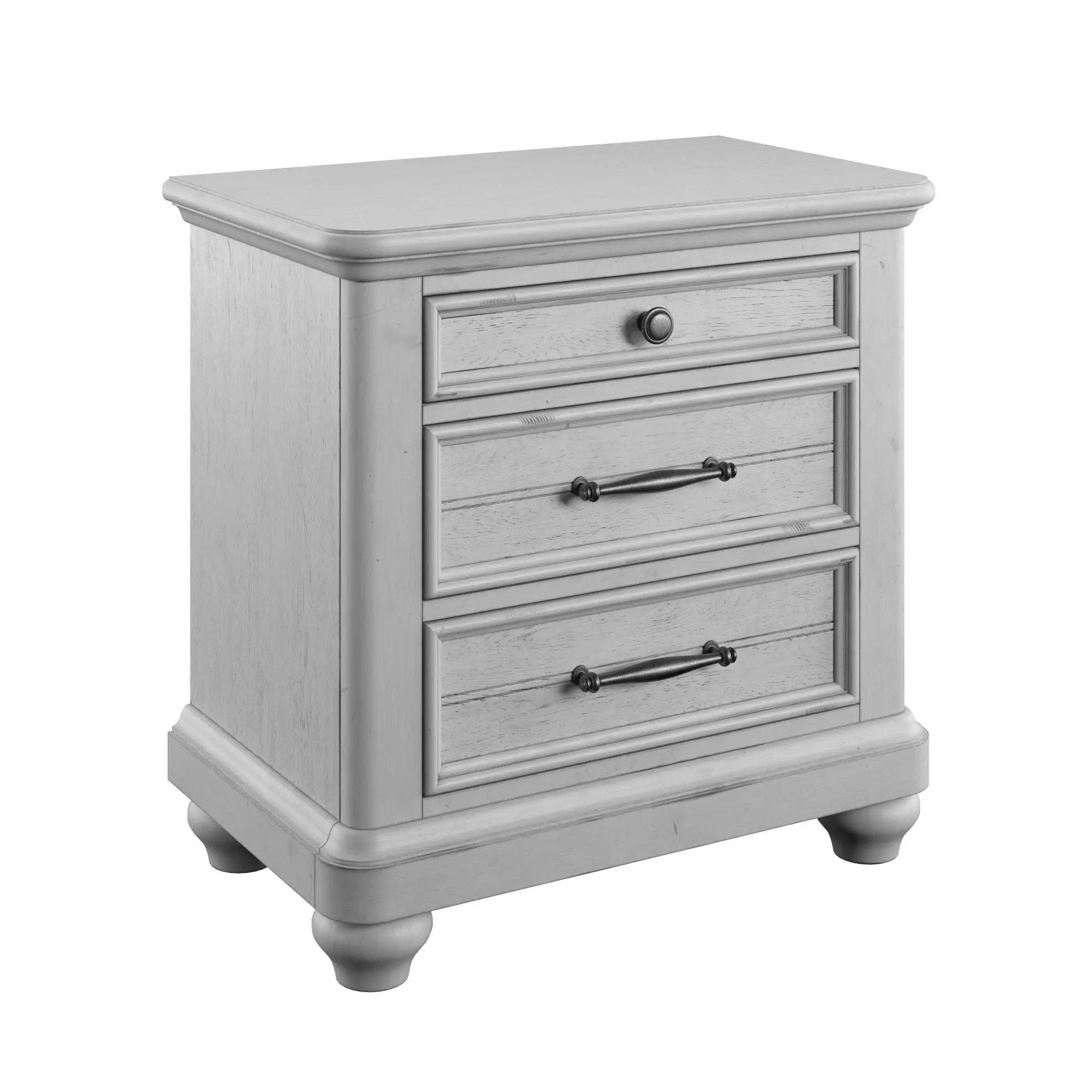 3 Drawer Nightstand With USB - Gray - Wood by Unique Piece Furniture