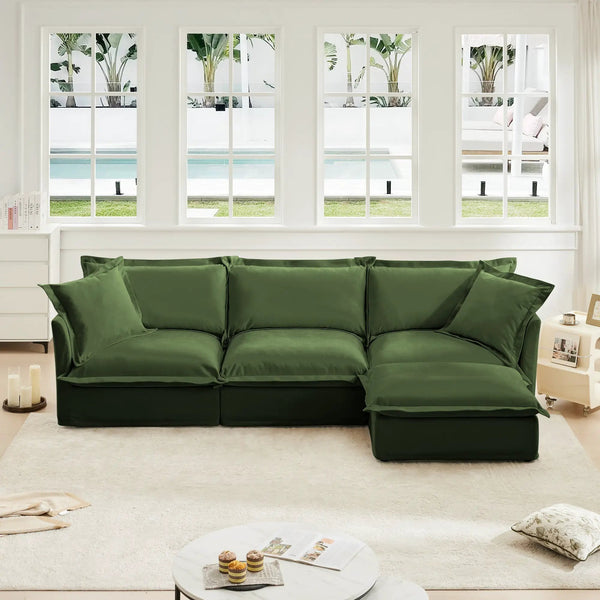 L-Shaped Slipcovered Sectional Sofa, photo 2 of 10
