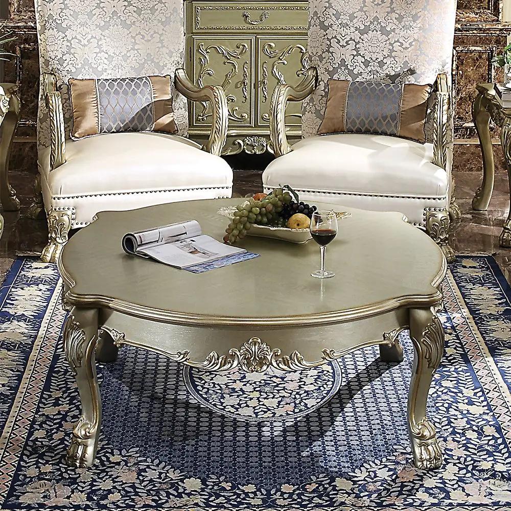 Dresden II - Coffee Table - Gold Patina & Bone by Unique Piece Furniture
