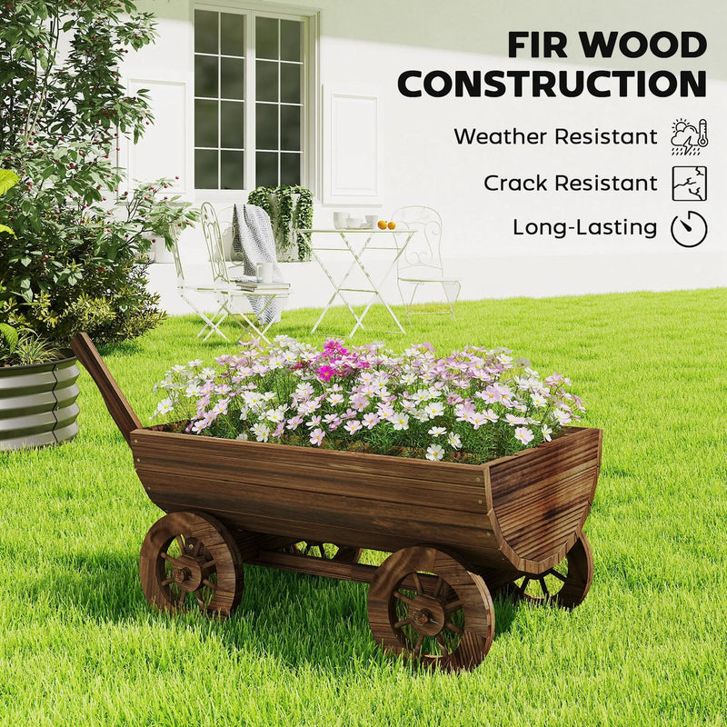 Outsunny Wooden Wagon Planter Box by HouseOfZazla
