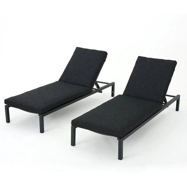 Modern Chaise Lounge with Water Resistant Fabric Cushions
