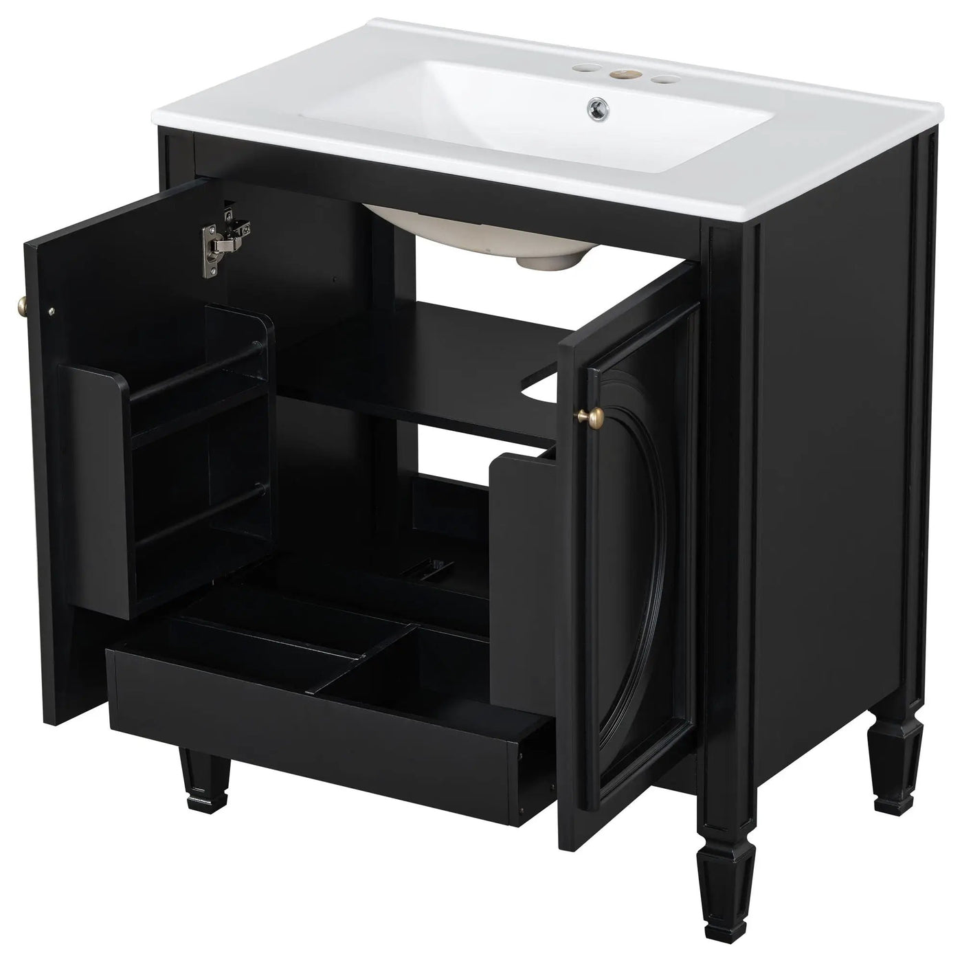 Double Sink Bathroom Vanity Set with Wall Mount Mirror Cabinet by HouseOfZazla