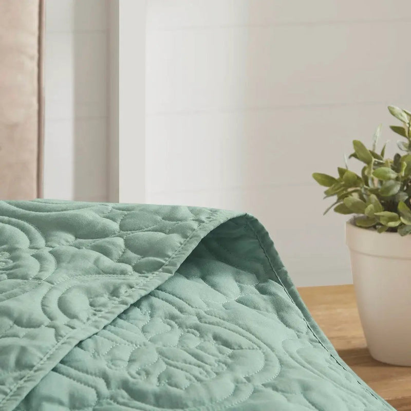 3 Piece Reversible Bedspread Set Seafoam Full/Queen by HouseOfZazla