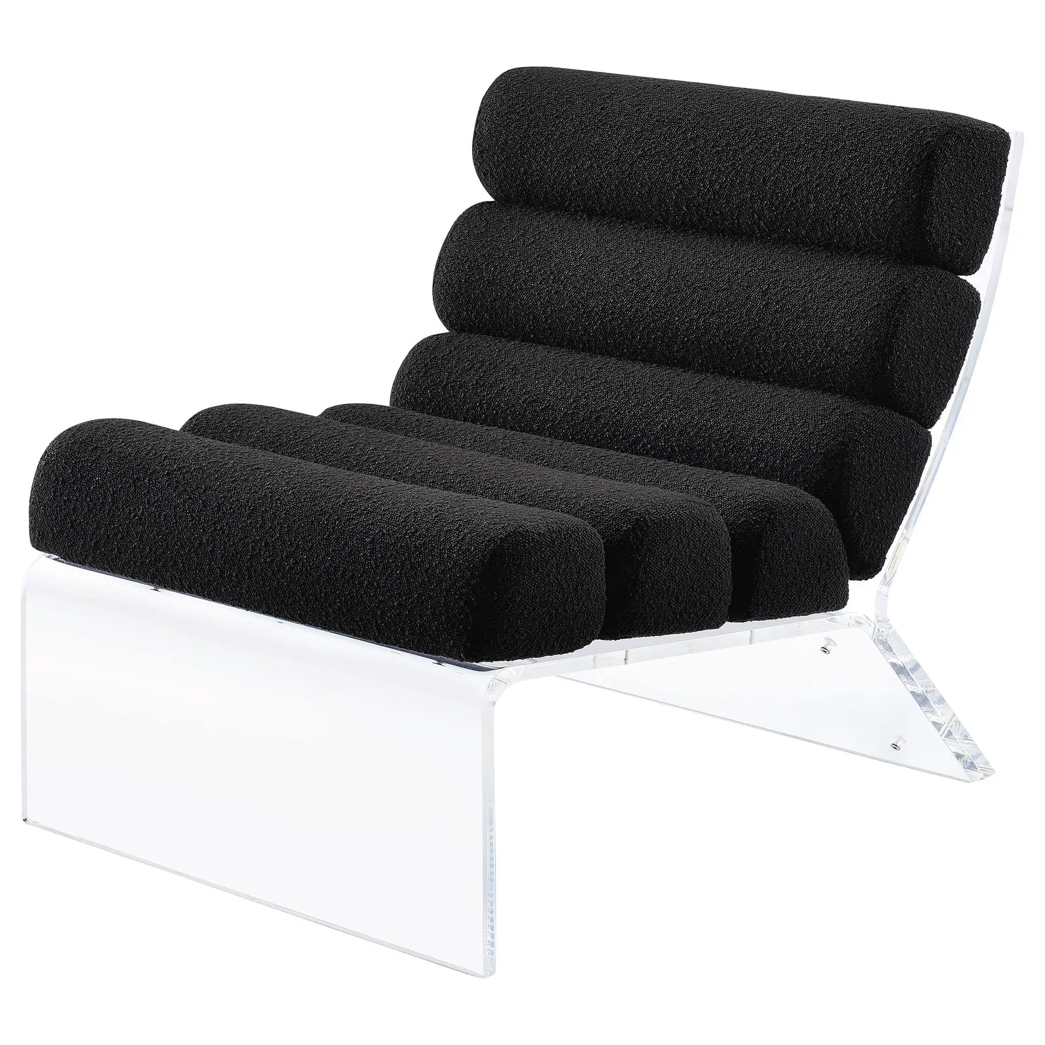 Serreta Boucle Upholstered Armless Acrylic Chair Black by Unique Piece Furniture