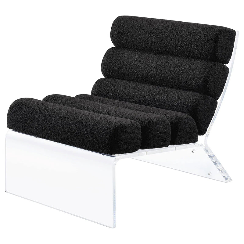 Serreta Boucle Upholstered Armless Acrylic Chair Black by Unique Piece Furniture
