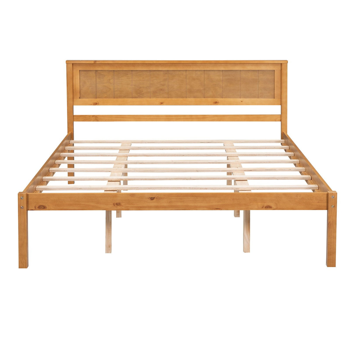 Platform Bed Frame with Headboard - Pine Wood, No Box Spring Needed, photo 4 of 40