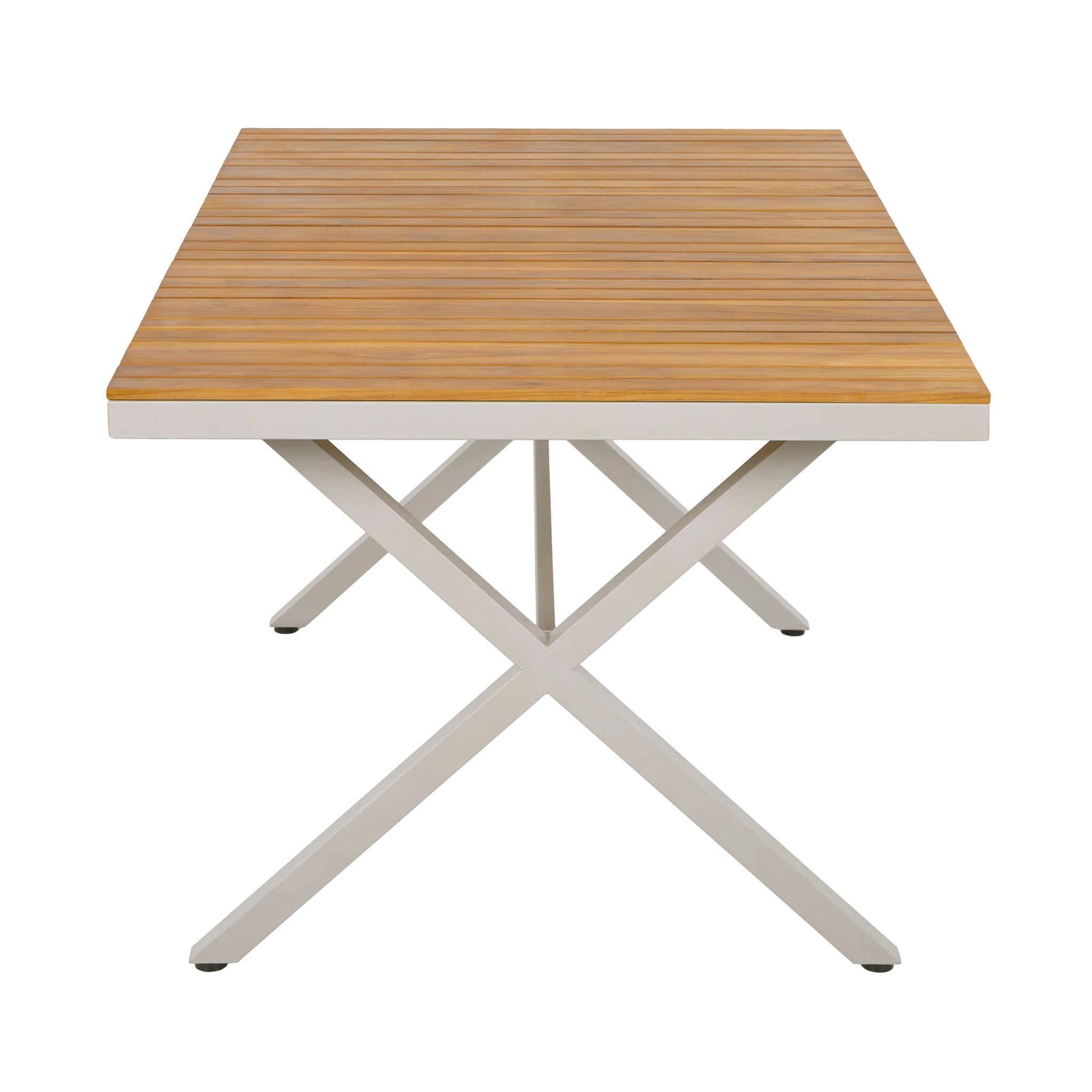 Teak Wood Top Outdoor Table with Steel Frame by HouseOfZazla