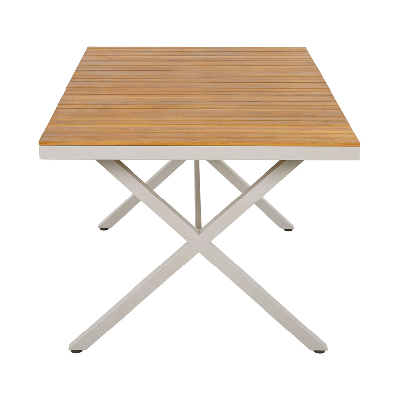 Teak Wood Top Outdoor Table with Steel Frame by HouseOfZazla