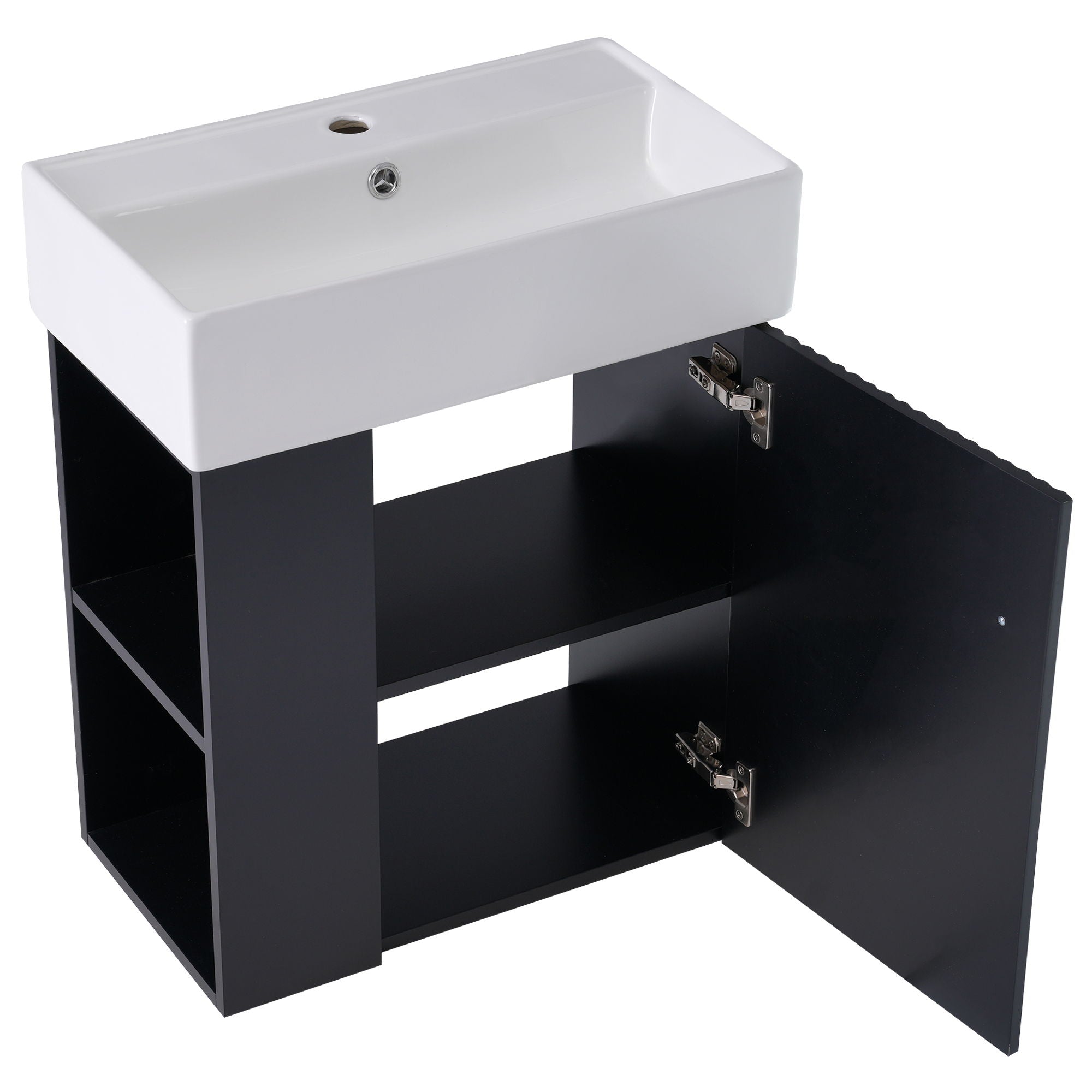 Modern Floating Bathroom Vanity With Ceramic Basin Perfect For Small Bathrooms by HouseOfZazla