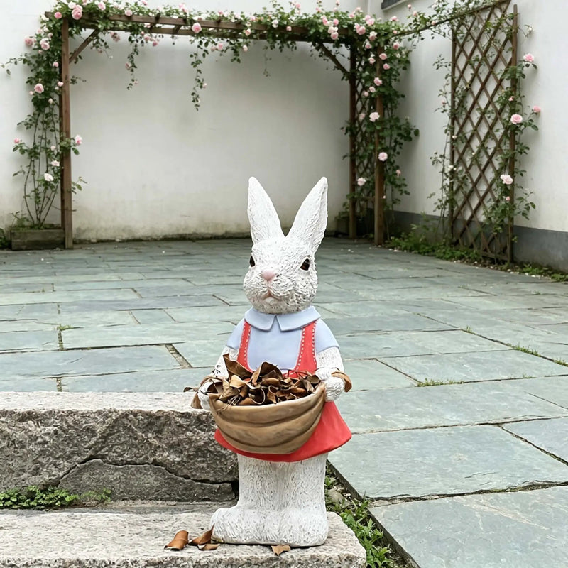 Charming Hand-Painted Rabbit Garden Statue by HouseOfZazla