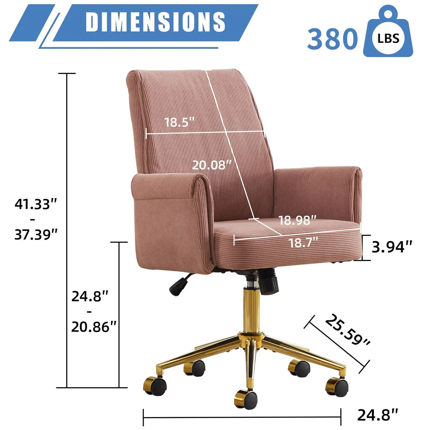 Ergonomic Mid-Back Office Chair With Striped Fabric by HouseOfZazla
