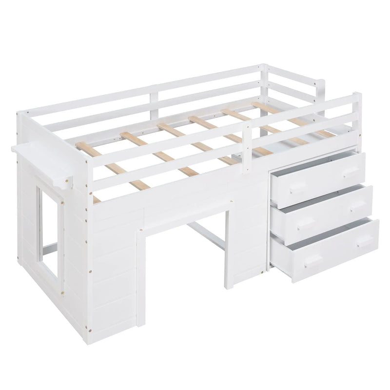 Loft Bed With Cabinet And Shelf by HouseOfZazla