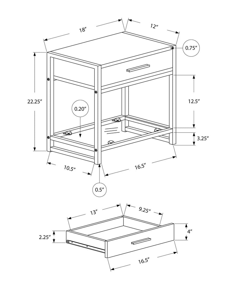 Versatile Accent Side Table with Storage Drawer by HouseOfZazla
