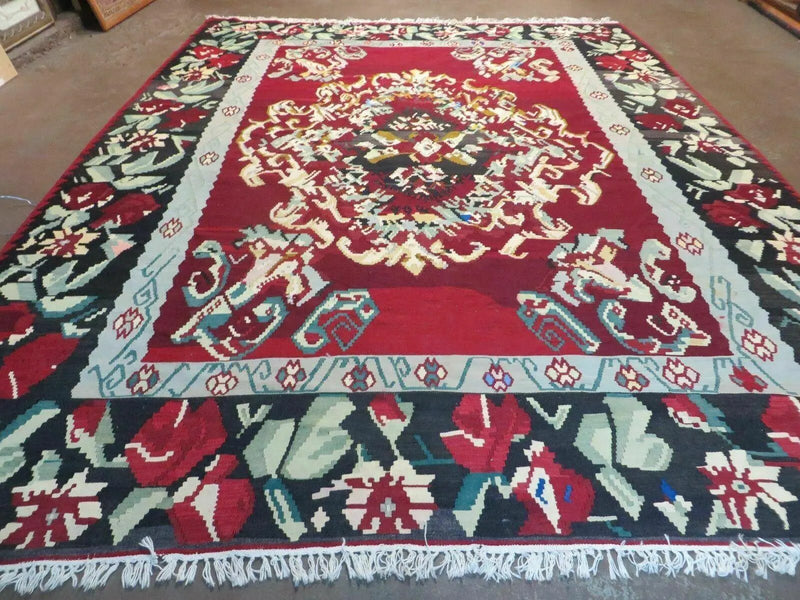 8' X 11' Karabagh Kilim Handmade Flat Weave Wool Rug Vegi Organic Dyes Nice by Jewel Rugs
