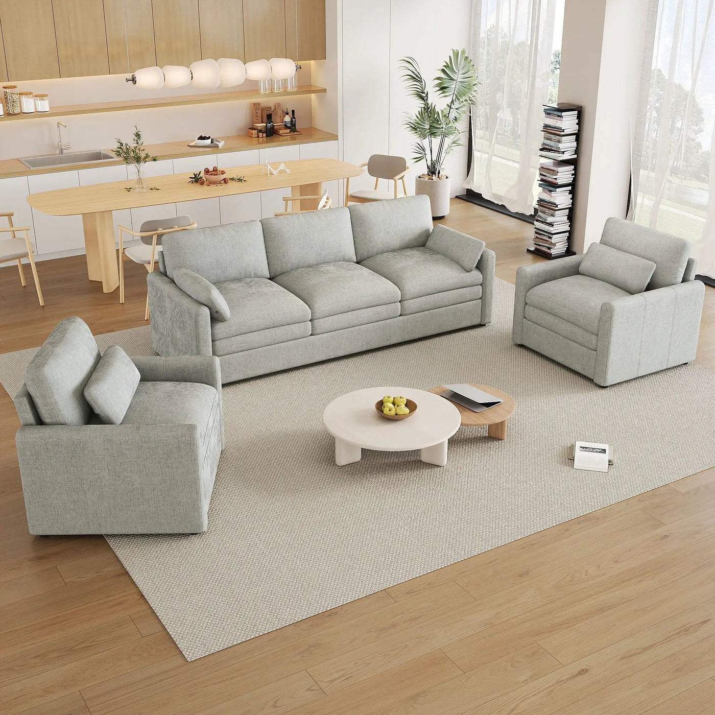 Cozy Sofa Set Oversized Comfy Cloud Sofa with Double Cushion by HouseOfZazla