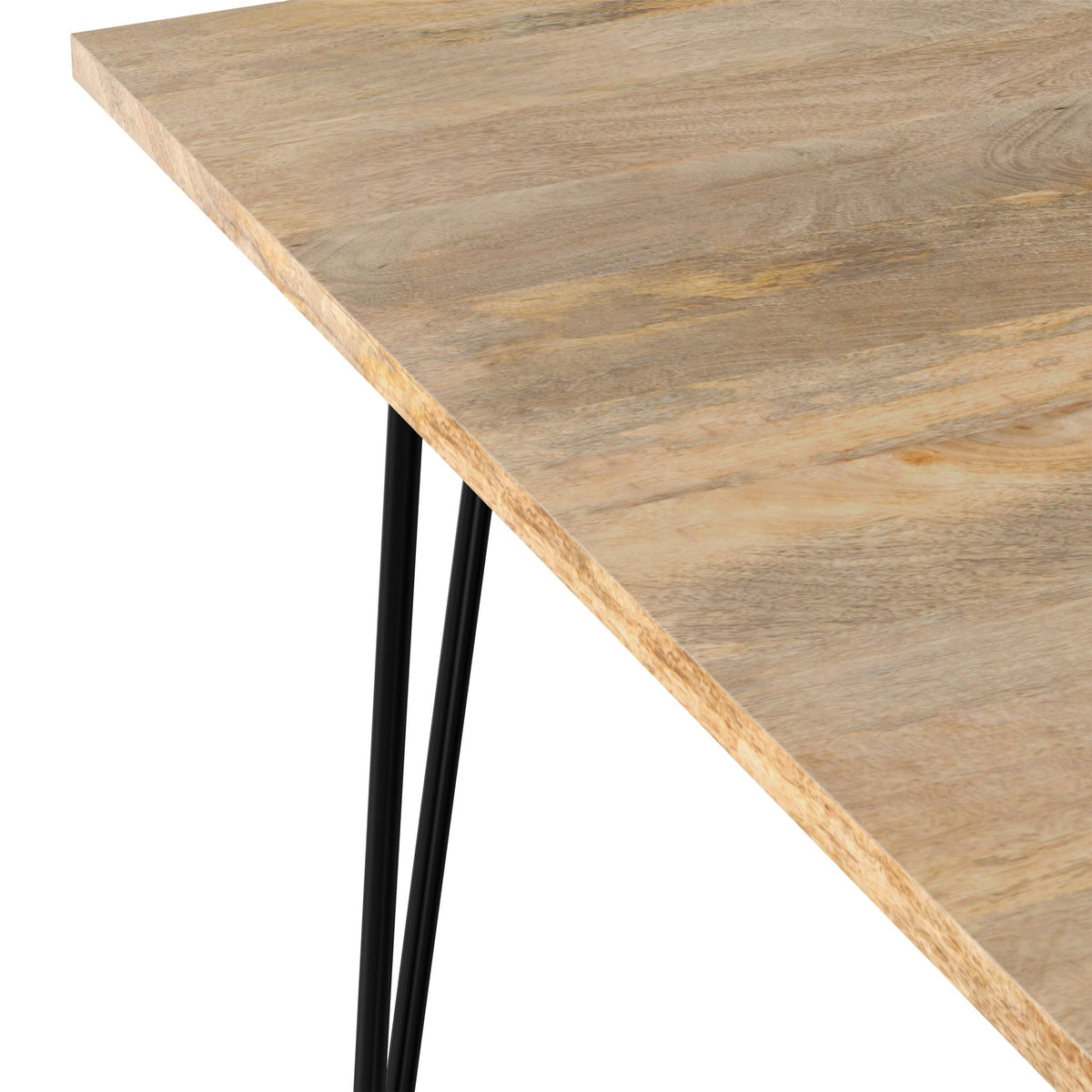 Square Mango Wood Dining Table with Metal Hairpin Legs - Light or Dark Brown, photo 27 of 40