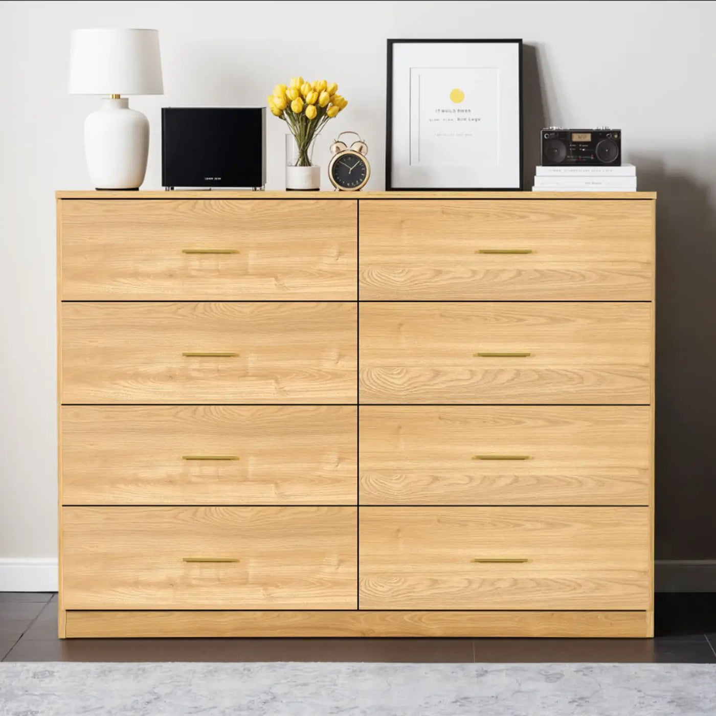 Modern Drawer Dresser For Bedroom, Ample Storage Wide Chest Of Drawers by HouseOfZazla